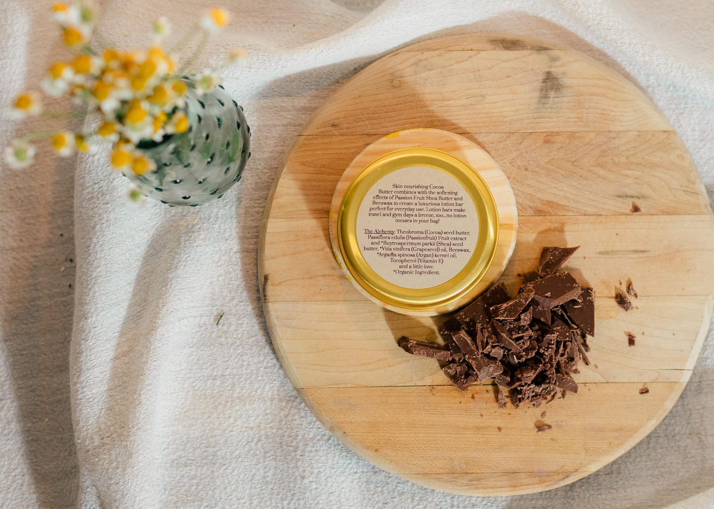 Chocolate Passion Fruit Lotion Bar with Beeswax