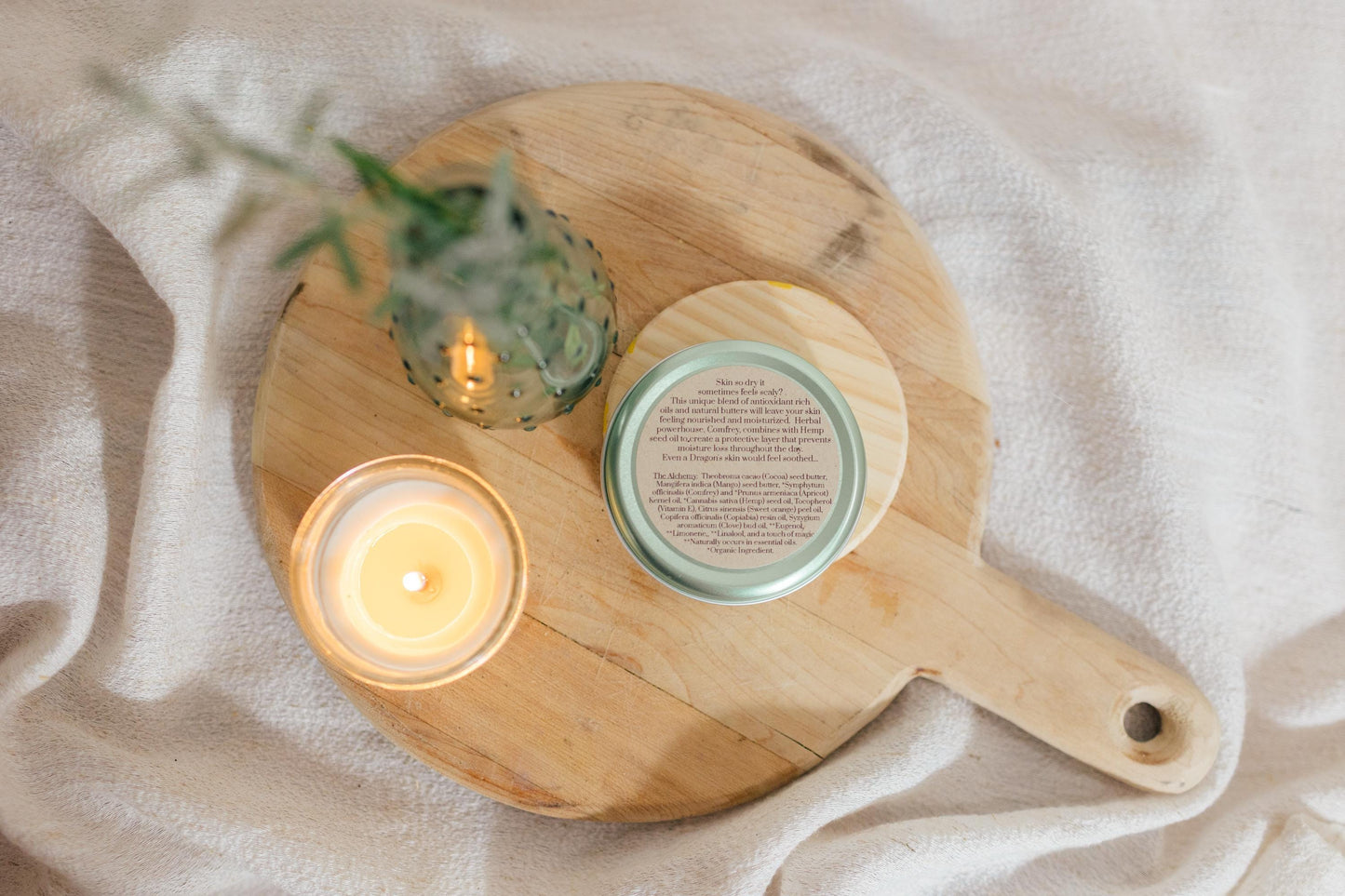 Dragon's Egg Herbal-Infused Lotion Bar.  Made with Organic Comfrey and Organic Hemp seed oil.