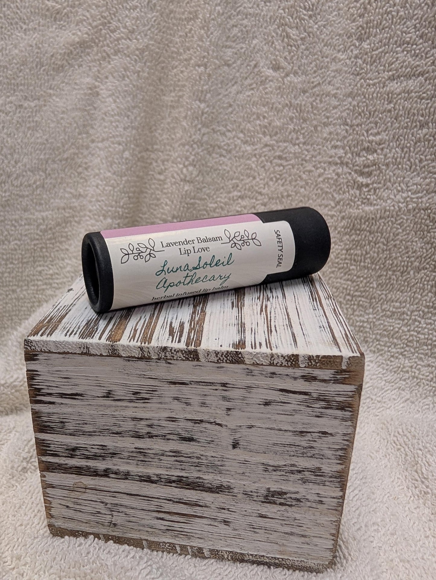 Lavender Balsam Lip Love. Herbal infused lip balm